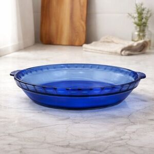 Vintage Pyrex Cobalt Blue 9.5 Inch Glass Pie Dish